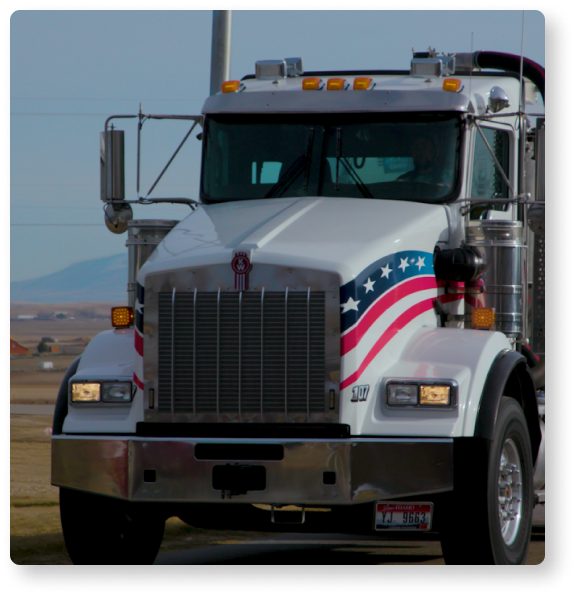 front of septic truck